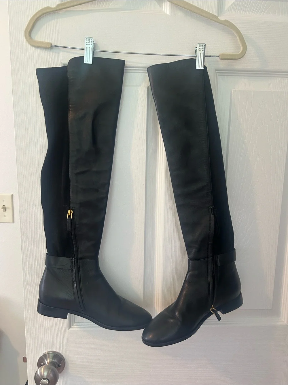 Tory Marsden Black Leather  Over The Knee Boots Size 7.5